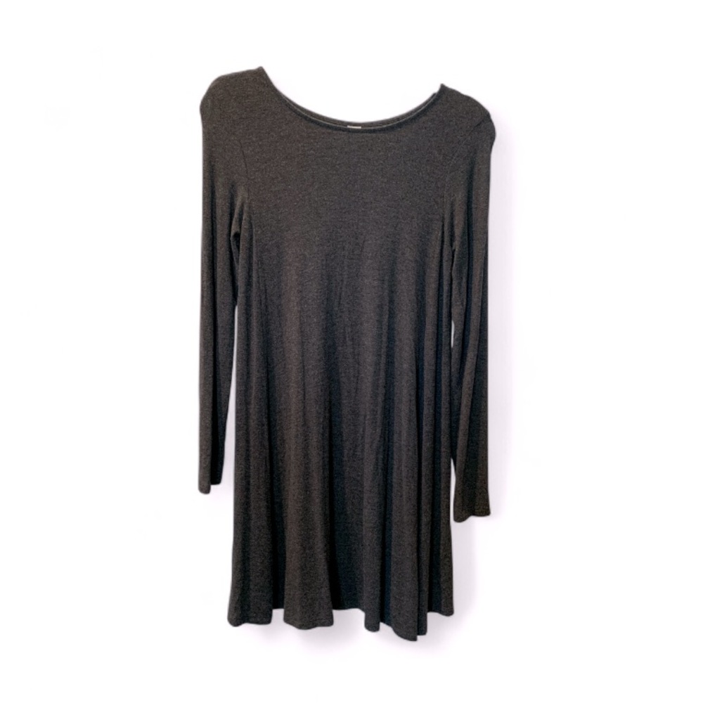 OLD NAVY Gray Crew Neck Long Sleeve A-Line Mini Dress Size SP - Picture 3 of 12
